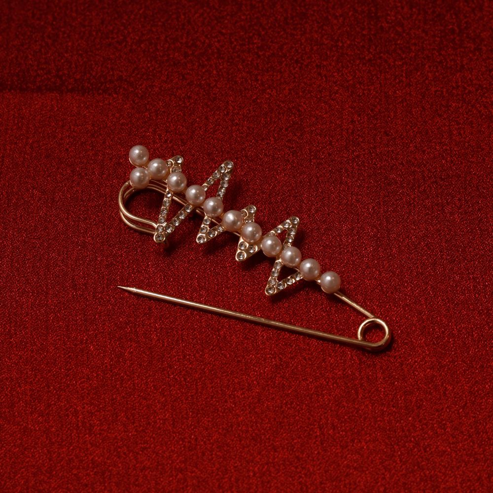 Crystal Zigzag Scarf Pin