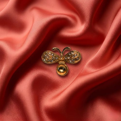 Gold-Tone Crystal Bumblebee Brooch