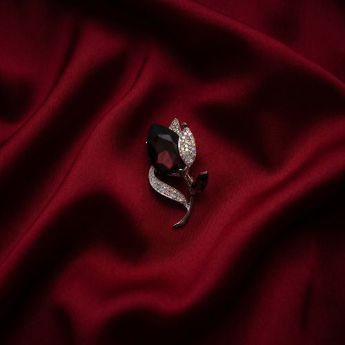 Silver-Tone Tulip Brooch