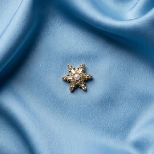 Gold-Tone Snowflake Brooch
