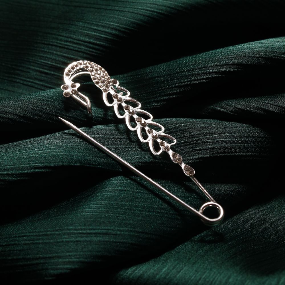 Crystal Leaf Hijab Brooch