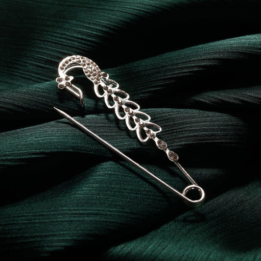 Crystal Leaf Hijab Brooch
