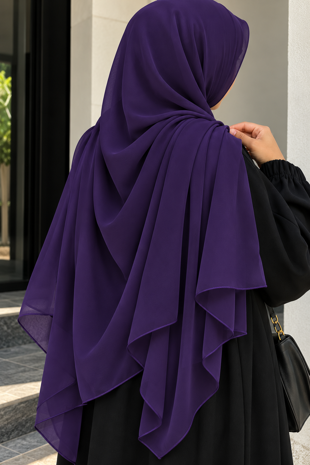 Midnight Plum – Premium Georgette Hijab