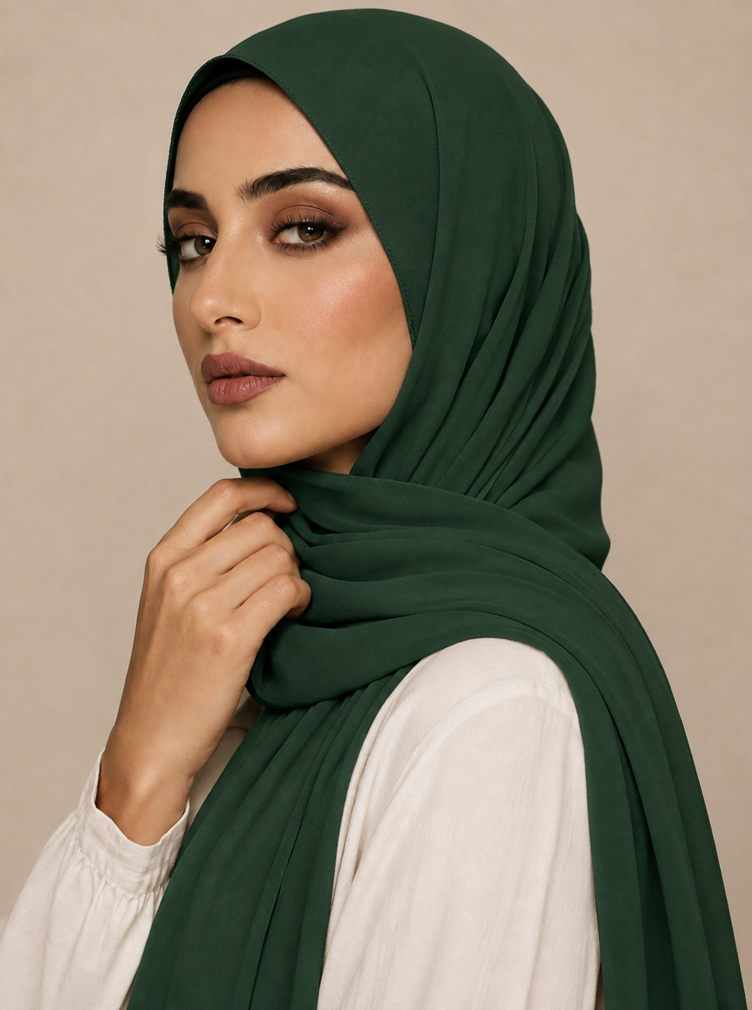 Plain Georgette - Emerald