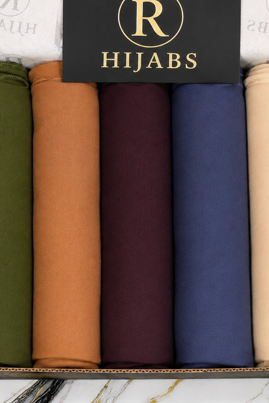R Hijabs Everyday Essentials Bundle | Set of 5 Premium Georgette Hijabs