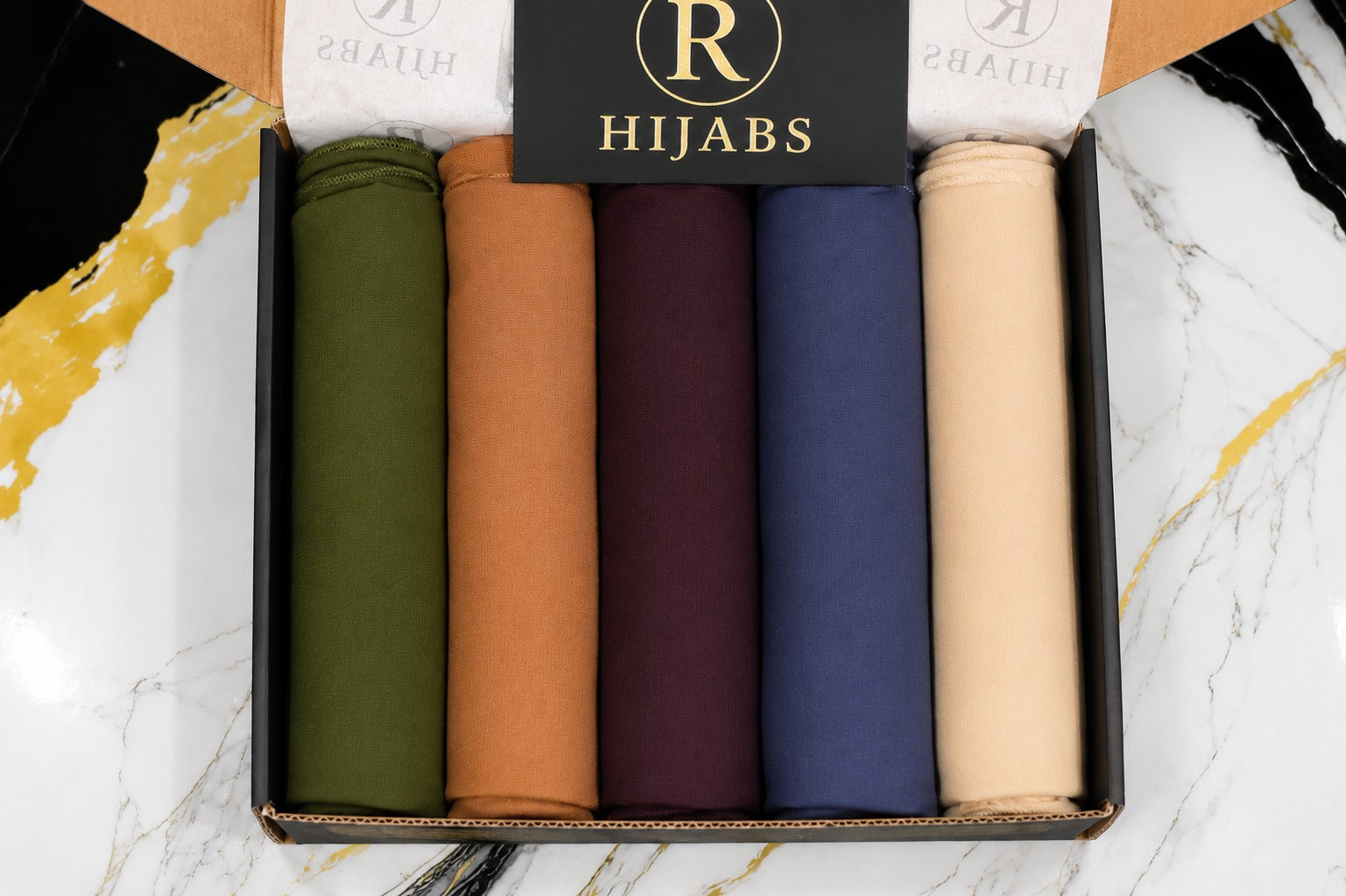 R Hijabs Everyday Essentials Bundle | Set of 5 Premium Georgette Hijabs