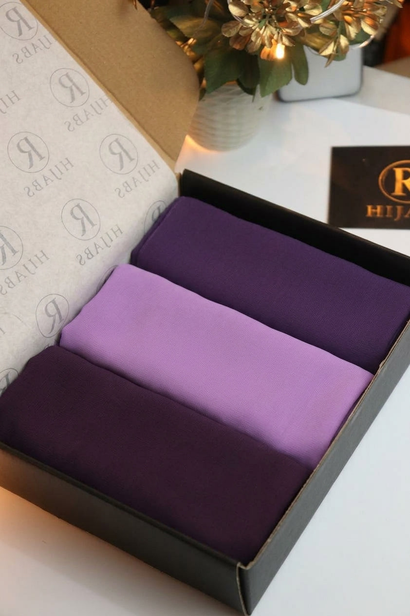 Purple Crush – Premium Georgette Hijab Bundle