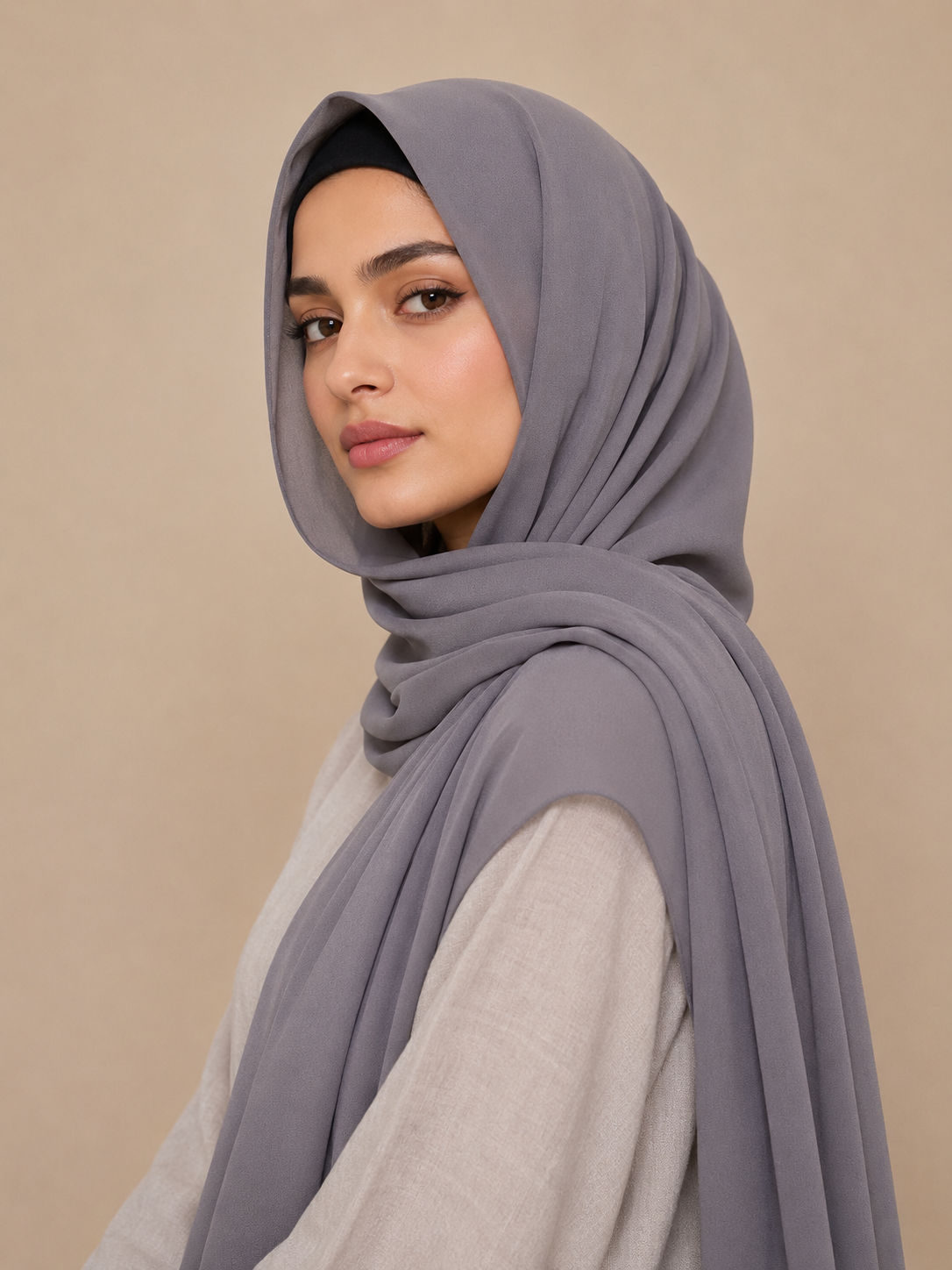 Plain Georgette - Ash