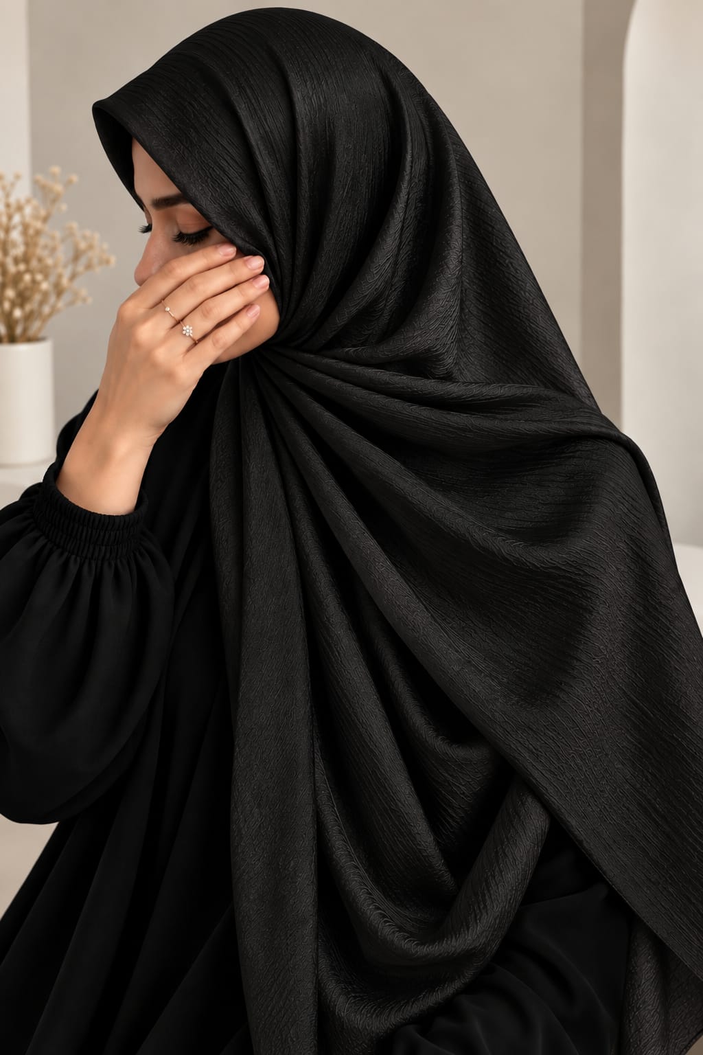 Black - Chiffon Silk Hijab