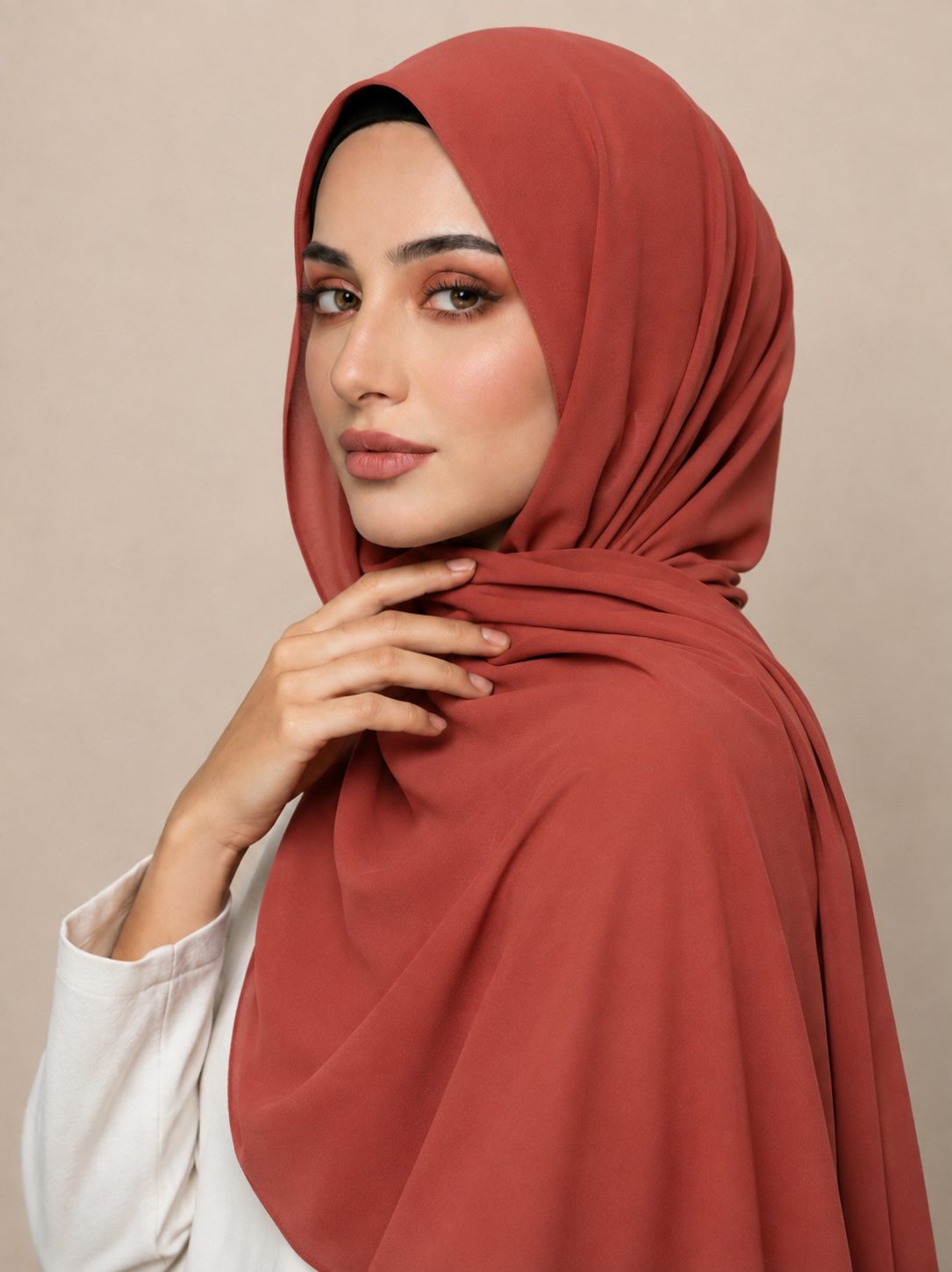 Plain Georgette - Coral