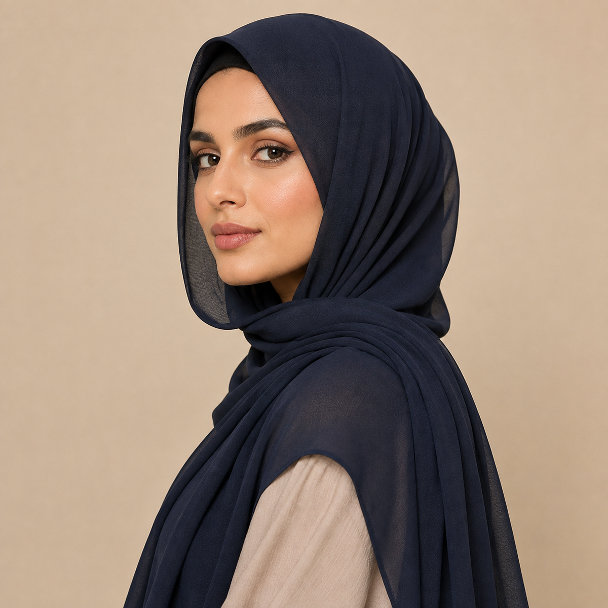 Plain Georgette - Demin