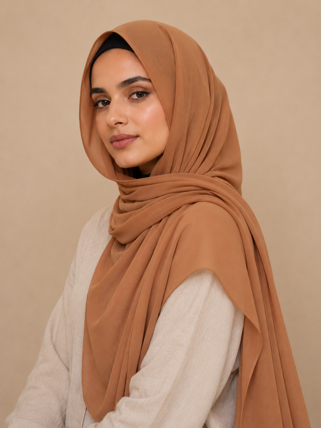 Plain Georgette - Latte