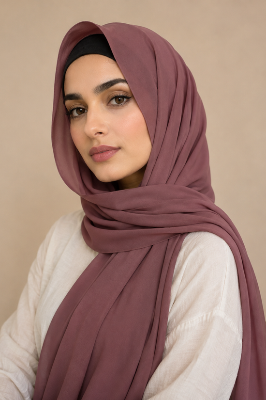 Plain Georgette - Mulberry