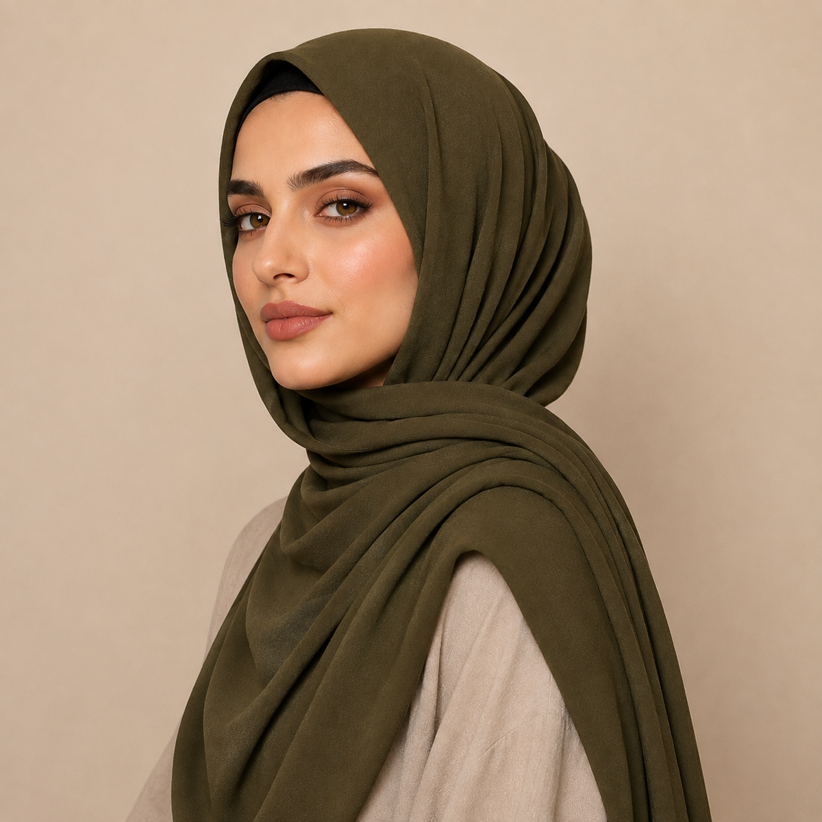Plain Georgette - Olive